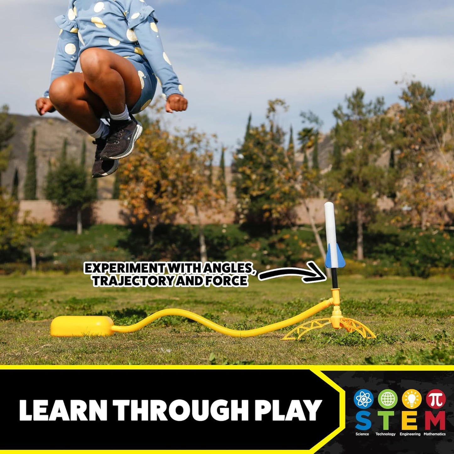 Glow in the Dark Rocket Launcher for Kids with Stand