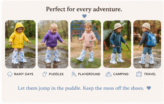 Puddle Pals™  Waterproof Kids Shoe Covers